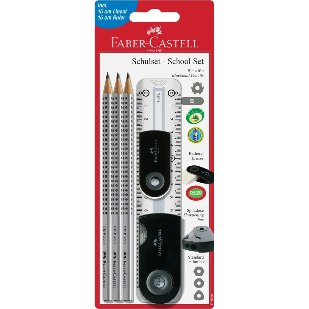 Svinčnik FABER-CASTELL, grip 3/1  črn 